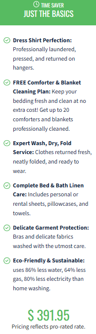 Laundry service pricing example