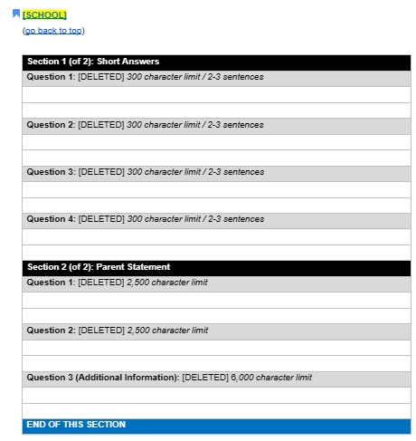 Template Image 2: General structure with school sections and prompt formatting