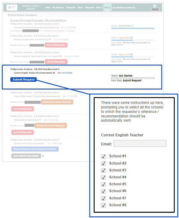 Recreated Gateway portal pop-up window for submitting reference requests